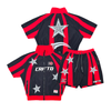 Crafted Short Set - Nylon Stars - Black And Red - CR587/CR588