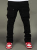 Rebel Minds Cargo Pants - Stacked Cargo Fleece - Black - 100-476