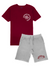 Outrank Short Set - Blessings Are Uploading - Red and Grey - OR2847