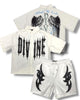 PBLK Short Set - Patch Stud Logo - White - KF2604