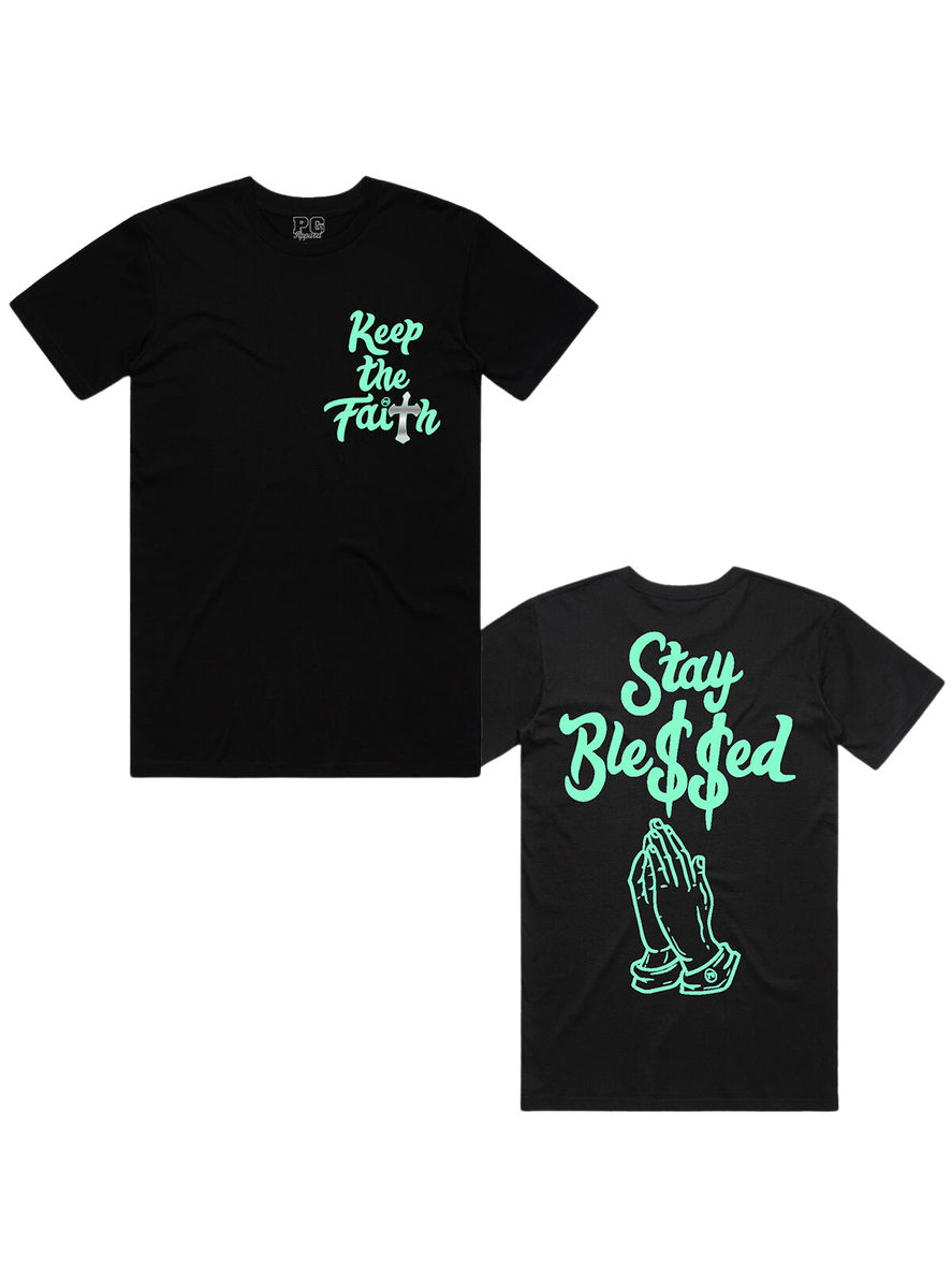 Pg Apparel T-Shirt - Keep The Faith - Black\Mint - STDPT100 – Vengeance78