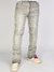 Waimea Jeans - Stacked Frayed Checkered Pattern - Grey Bleach - M5810