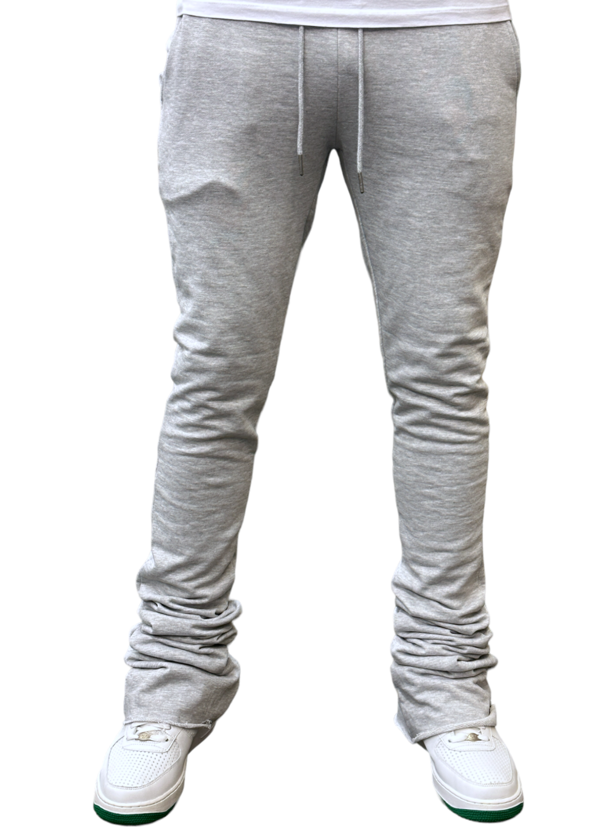 Jordan Craig Terry Extra Long Flare Stacked Sweat Pants (H. Grey) 8721L