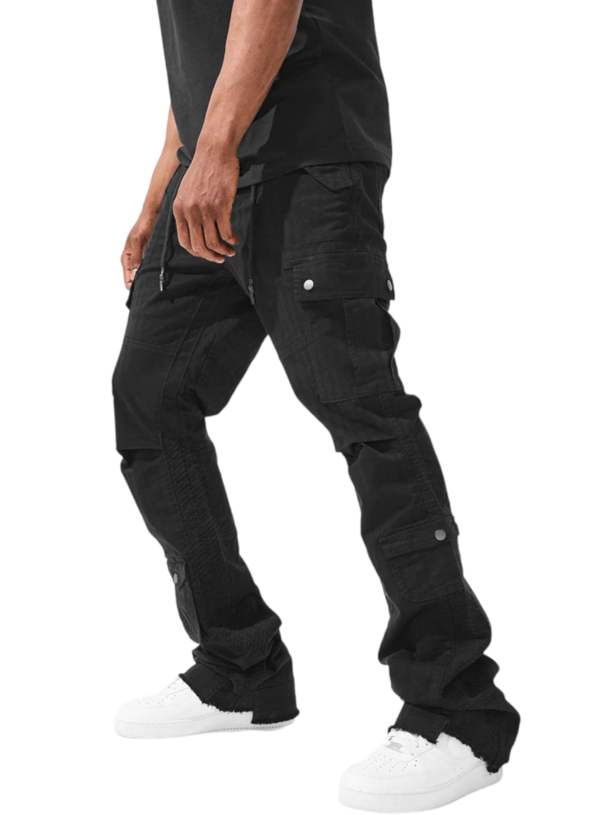 Jordan Craig Flare Stacked Cargo Pants Black JTF216 Vengeance78