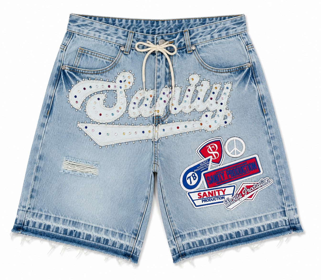 Politics Sanity Shorts - Light Wash - SPR26-88 – Vengeance78