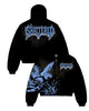 Shattered Hearts Hoodie - Catching Feelings Zip-Up - Black And Blue