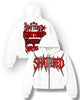 Shattered Hearts Hoodie - Shattered Zip-Up - White And Red