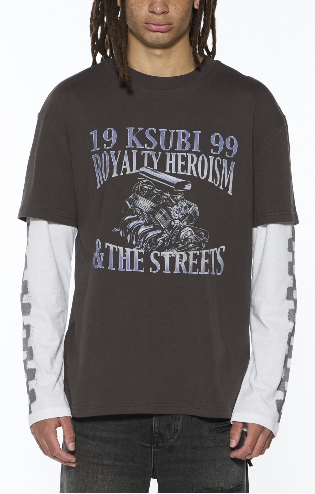 Ksubi Shirt - Engine Layer - Faded Black - MPF25TE015