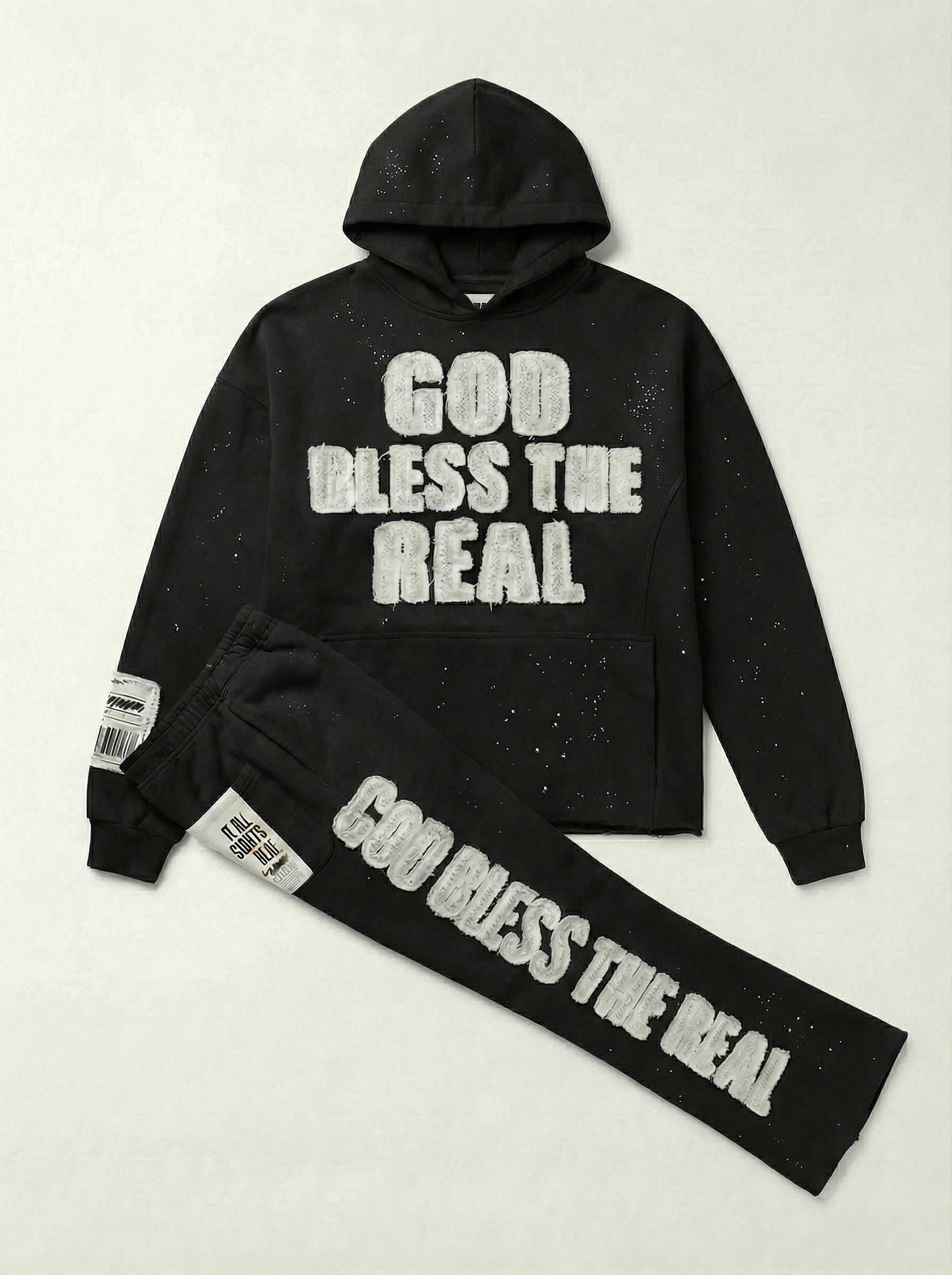 Copper Rivet Sweatsuit - God Bless The Real - Black - 53J13-BK