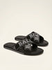 Bally Slides - Bonks - Black And White Synthetic Fabric