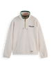 Scotch & Soda Sweater - Waffle Half-Zip - Swan - 179893