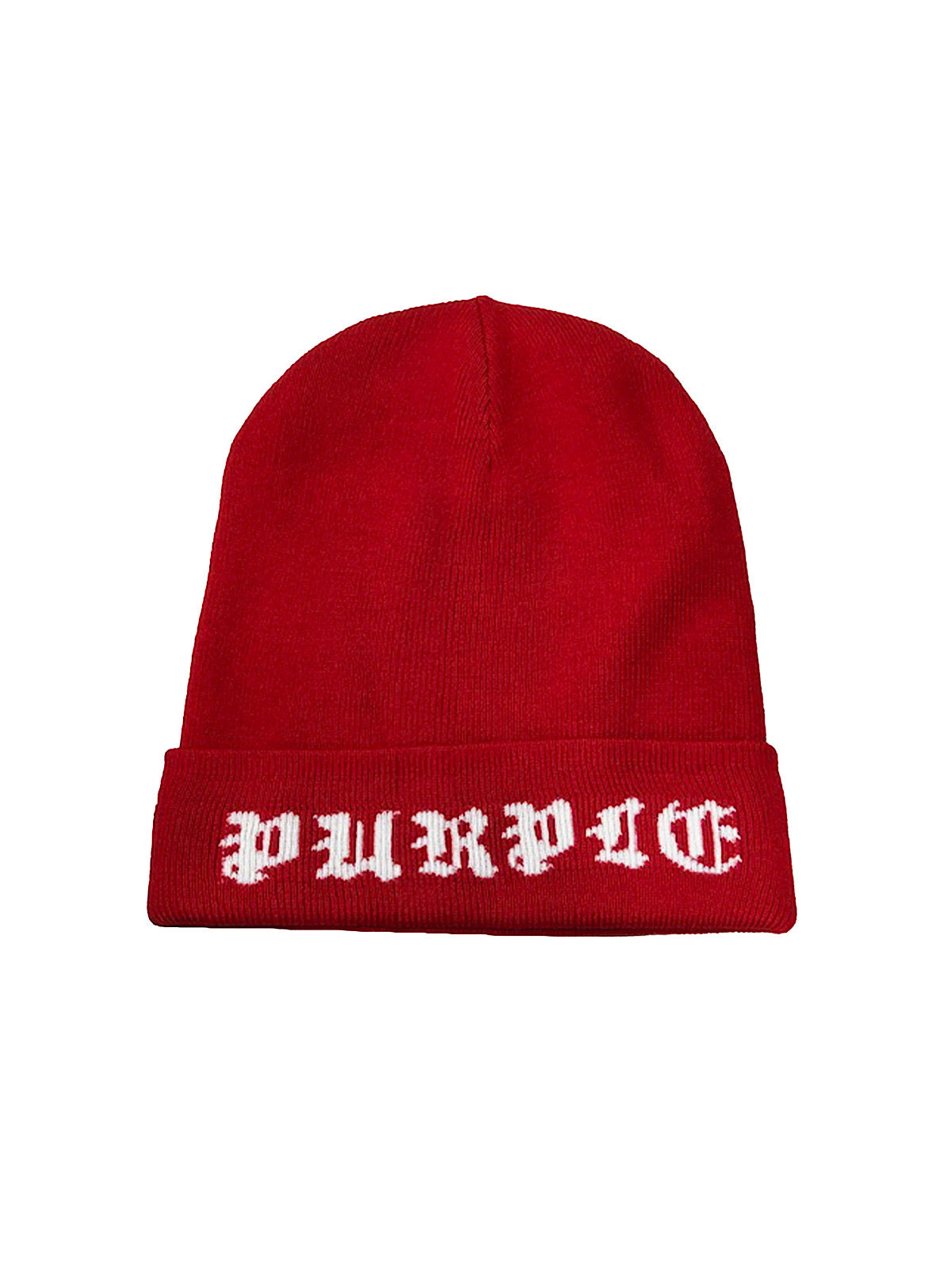 Purple-Brand Beanie - Jacquard Logo - Red - A6003 – Vengeance78