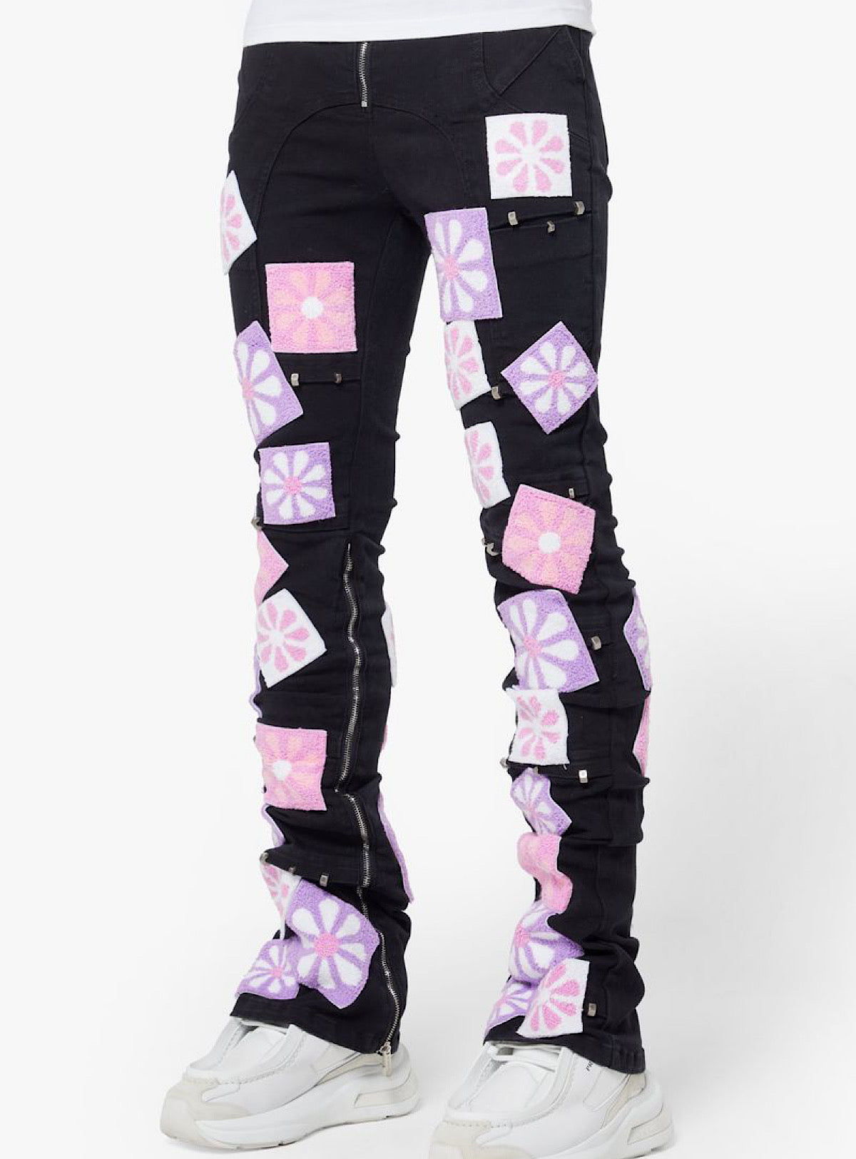Guapi Jeans - Obsidian Flower - Black And Pink – Vengeance78