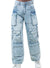 Publik Denim Jeans - 3D Cargo Wide - Sky - KD2477