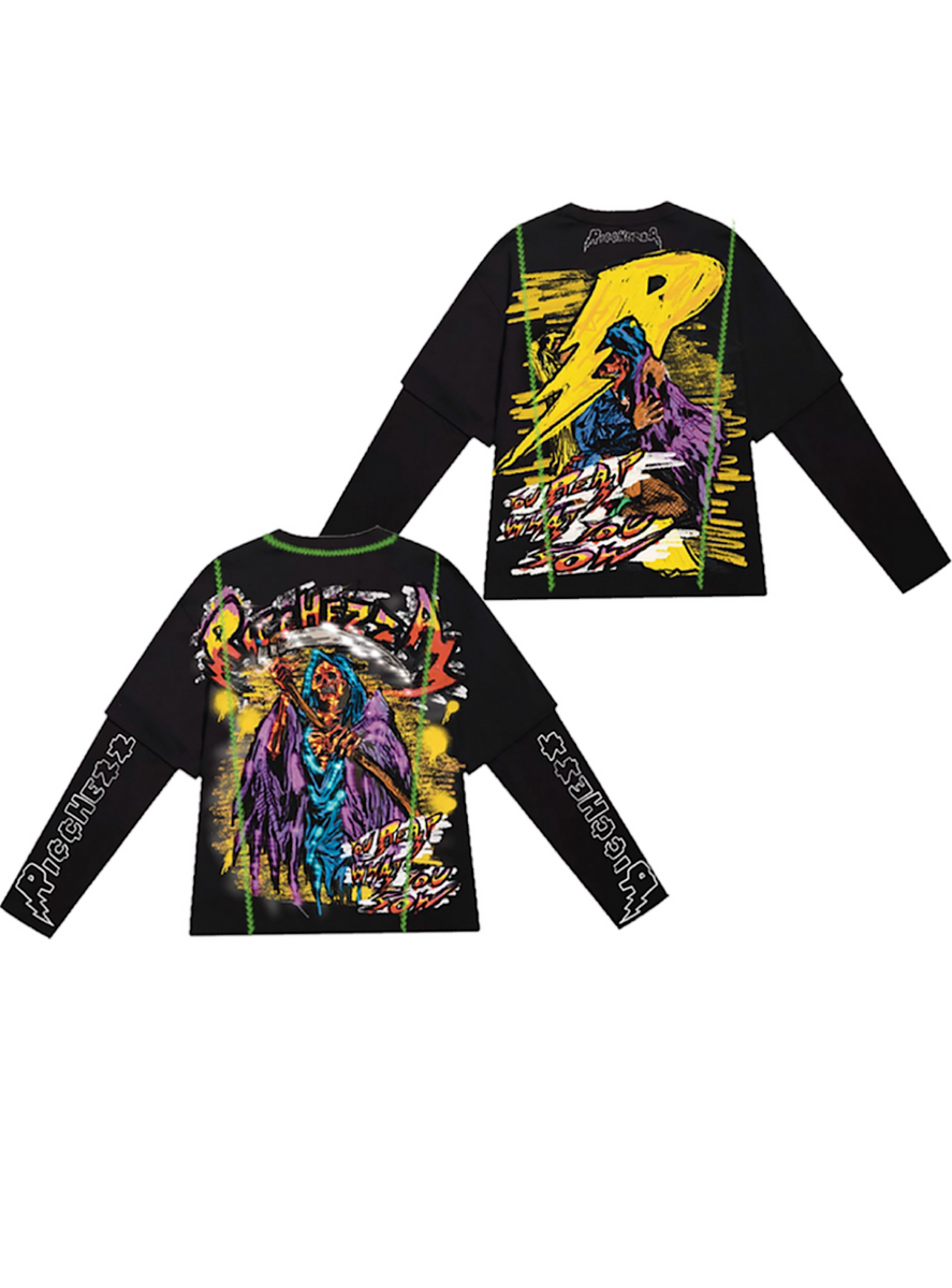 Ricchezza Shirt - Reap What You Sew - Black - HO24-009 – Vengeance78