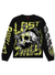 Lost Hills Shirt - Longsleeve Skull Logo - Black And Explosion - LH4004