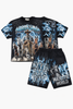 Majestik Short Set - Cowboy Tapestry - Black - TH2618