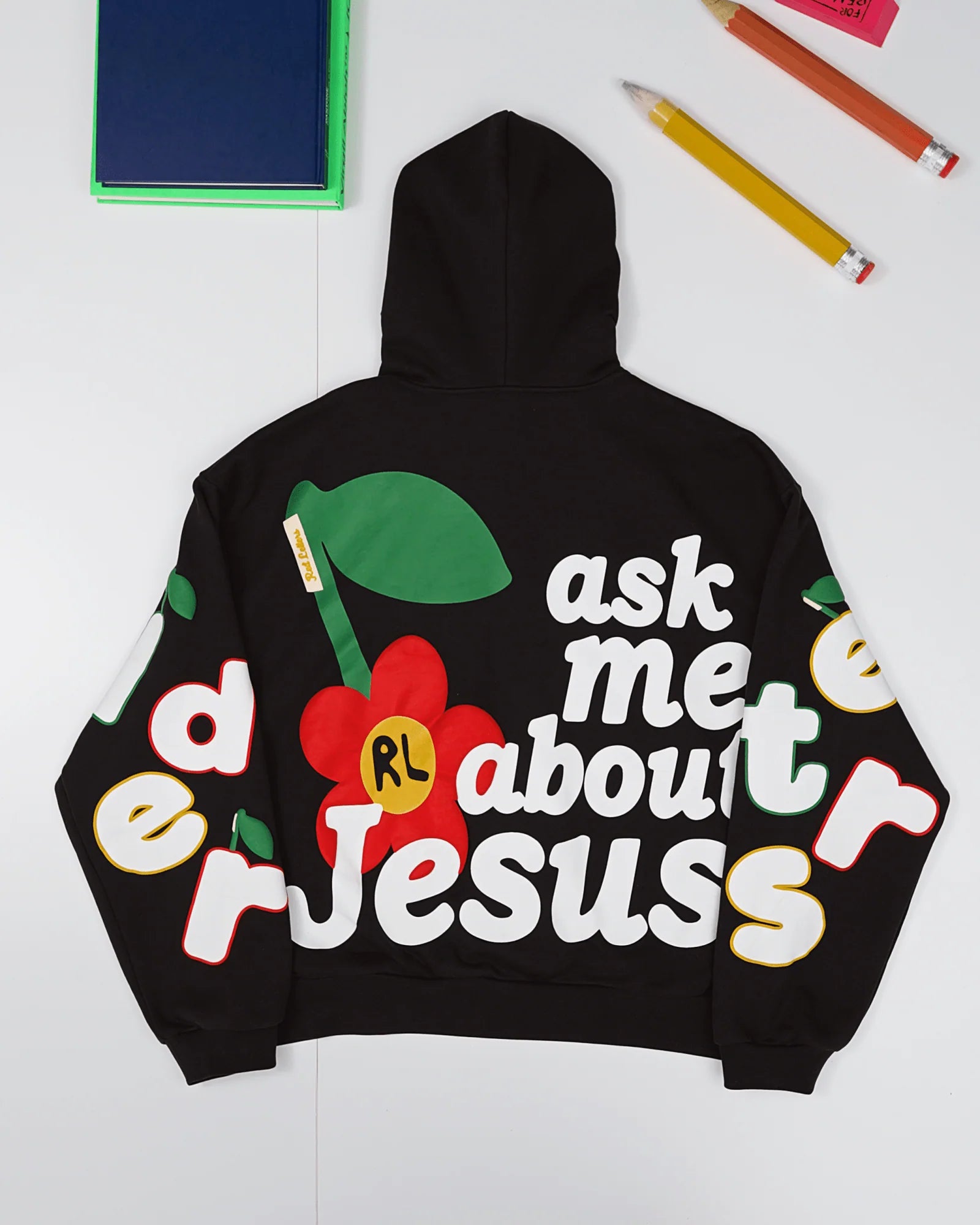 Red Letters Hoodie - Ask Me About Jesus - Black – Vengeance78
