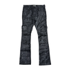 Vicious Jeans - Wax Coated And Cross Printed Flare - Black - VC1033