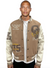 George V Jacket - You Only Live Once Varsity - Beige And White - GV5003