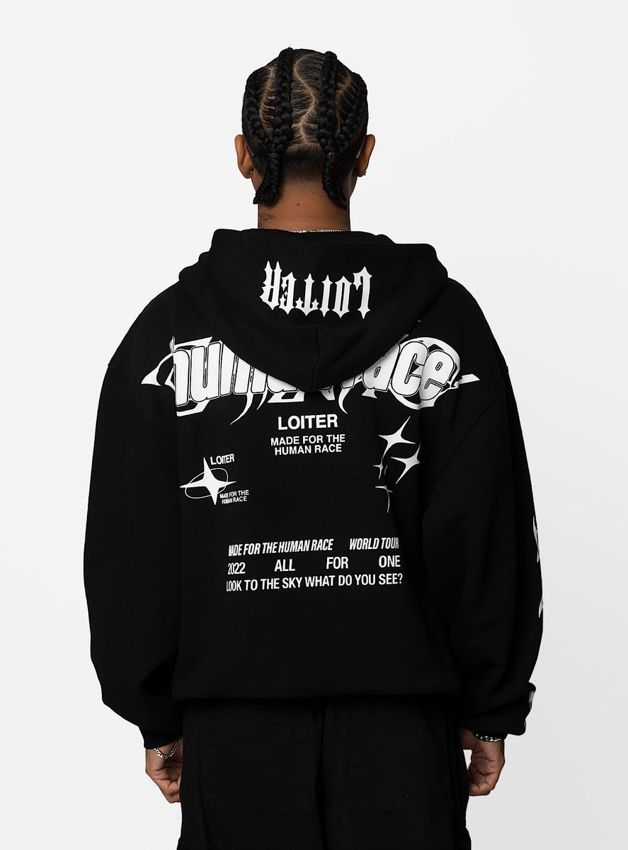 Loiter Hoodie - Rave Zip - Black - LOITRAVEZIPHD – Vengeance78