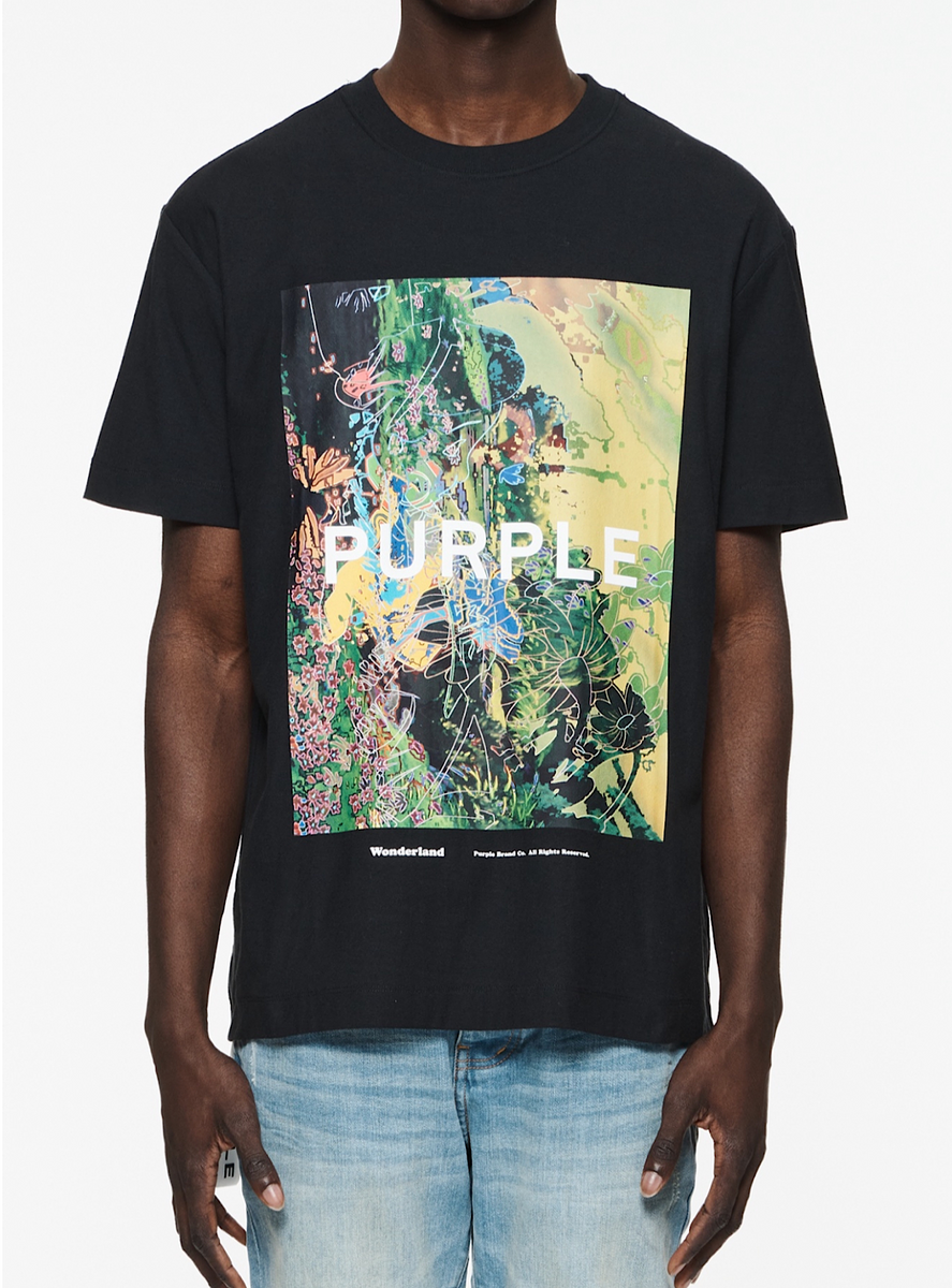 Purple Brand T Shirts Spring/Summer Purple Abstract Element Printed Men's and Women's Casual Short-Sleeved T-shirt