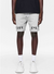 Purple-Brand Shorts - Terry Sweat Shorts Wordmark Heather Grey - P446-FWHG324