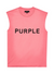 Purple-Brand T-Shirt - Textured Sleeveless  Wordmark Desert Rose - P103-JDMW324