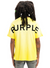 Purple-Brand T-Shirt - Textured Jersey- Blazing Yellow Wordmark - P104- JBYT423