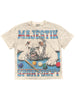 Majestik T-Shirt - Men's Garment Dyed Print - Washed White - TE2667