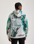 Majestik Hoodie - Skull Headphone Cropped - Cream And Green - TH2553