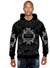 George V Hoodie - Abstract Print - Black On Black - GV2643