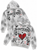 Shattered Hearts Hoodie - Doodle - White