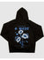 G-West Hoodie - FLOWERS- BLACK BLUE - GWHLHD95037