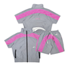 Crafted Short Set - Nylon - Grey And Pink - CR595/CR596
