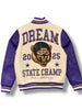 Roku Studio Jacket - Dream State Rhinestone Varsity - Eggshell And Purple - RK6481900