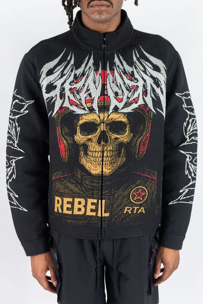 Rebel Minds Jacket - Skull Tapestry - Black - 152-550 – Vengeance78