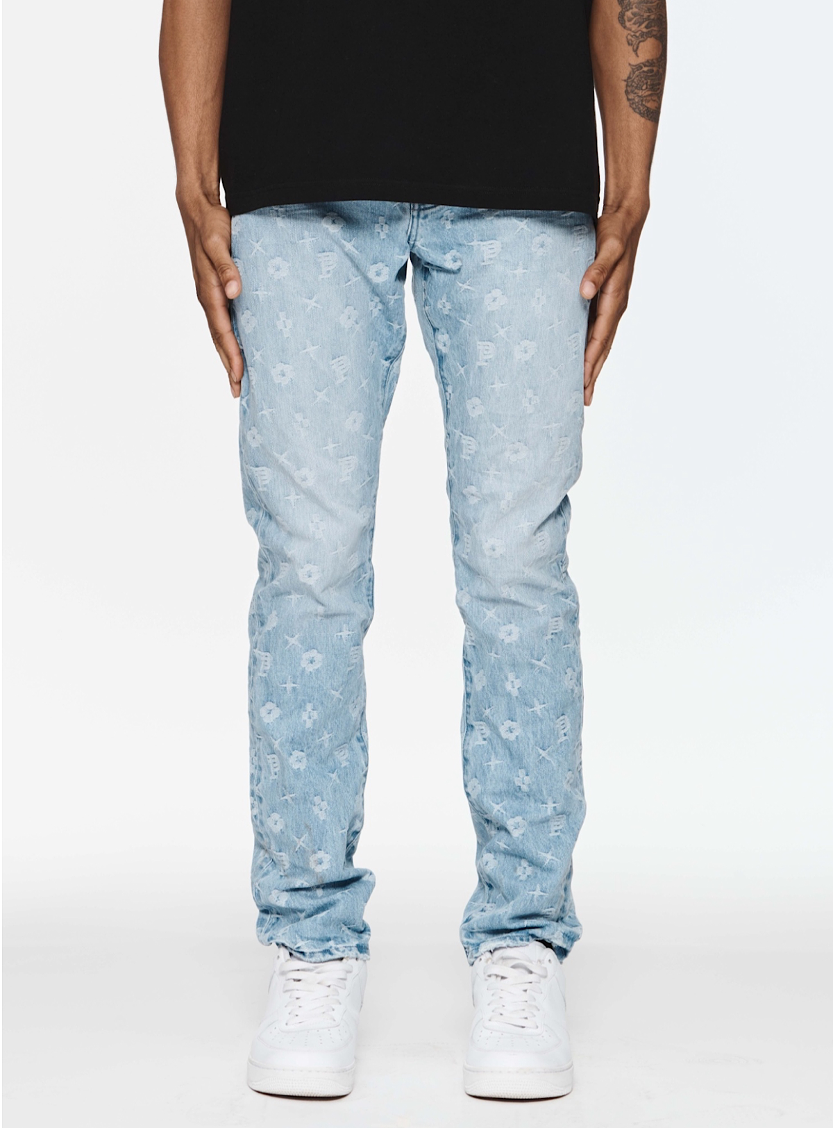 Purple Brand P005 Subtly Dirty Distressed Skinny Jeans, Jeans