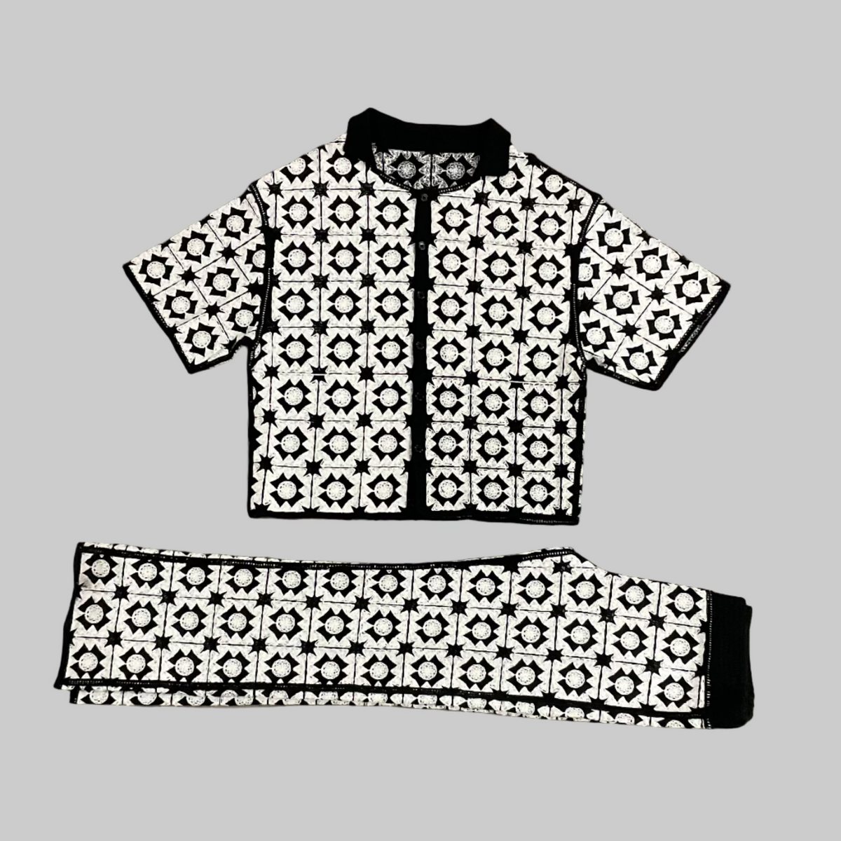Electabuzz Pattern Politics Crochet Set - Croch - Black and White - 222213 – Vengeance78