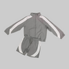 Rebel Minds Set - Rebel Minds Striped Nylon Tracksuit Short Set - Grey - A00-14405/A00-14505
