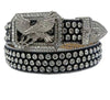 DNA Belt - Eagle - Black Leather & Silver Stones - 701