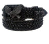DNA Belt - Eagle - Black Leather & Black Stones - 702