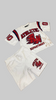 Rebel Minds Short Set - Flaming RM Interlock - White - 610-11156