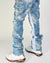 Politics Jeans - Mott - Blue Jacquard- Cargo Stacked Denim  - 520