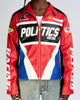 Politics Jacket - Leather Moto Racing - Beloved - Red And Black- 571