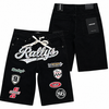 Kindred Shorts - KD Patch Denim Shorts - Jet Black - KD262S