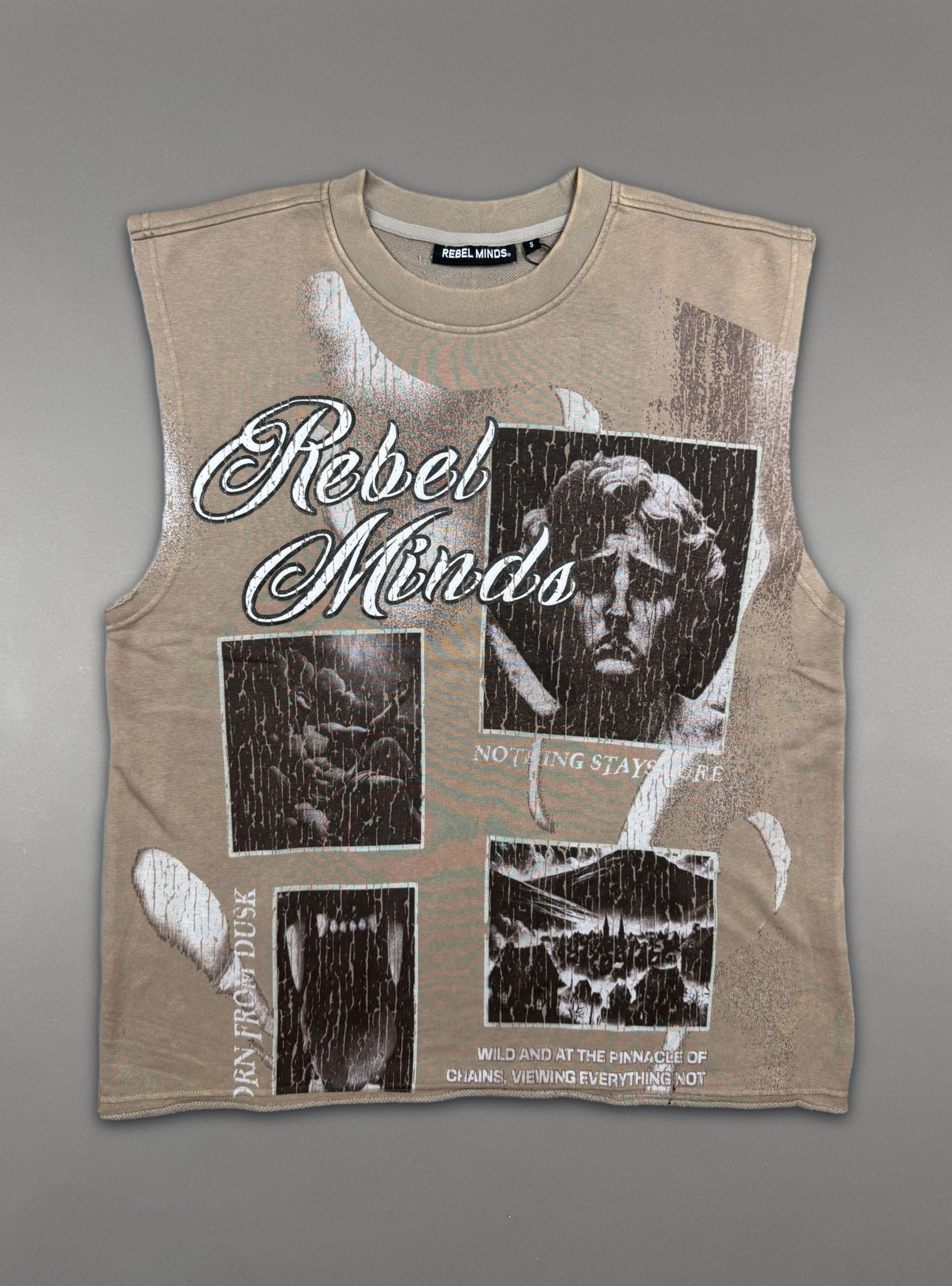 Rebel Minds Tank Top - Born From Dust S/LESS - Taupe - 610-11023