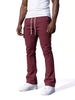 Makobi Adorni Stacked Nylon Pants in Burgundy - M1634