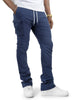 Makobi Adorni Stacked Nylon Pants in Navy - M1634