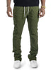 Makobi Adorni Stacked Nylon Pants in Olive - M1634
